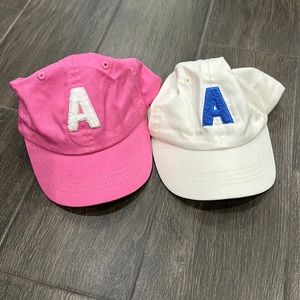 “A” baseball hats - toddler